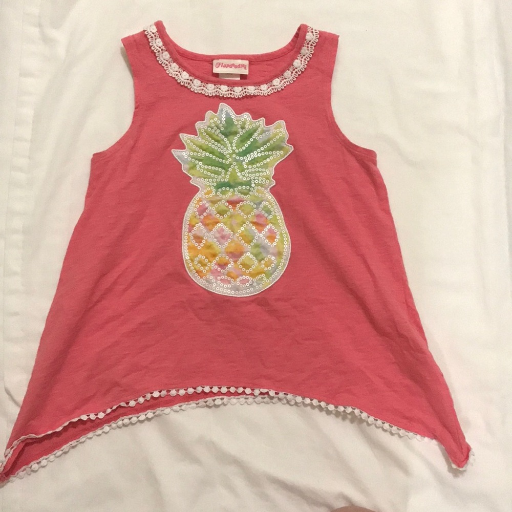 Flapdoodles Girl’s Pink Pinapple Summer Tank